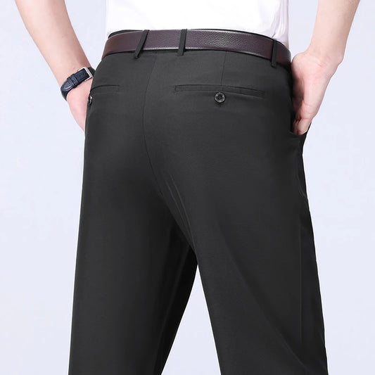 Men's plain trousers with elastane