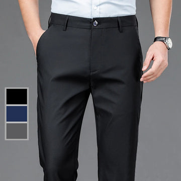 Men's plain trousers with elastane