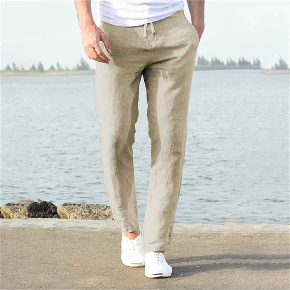 Veluxer Men's Cotton Linen Pants